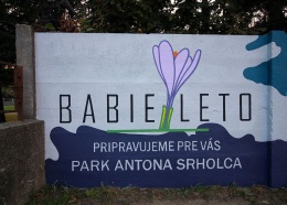 Maľovaný reklamný nápis, Park Antona Srholca v Bratislave, 2017